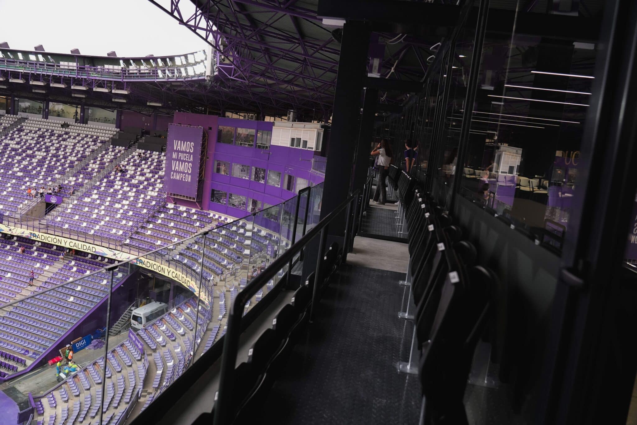 Detalle de los trabajos en el estadio